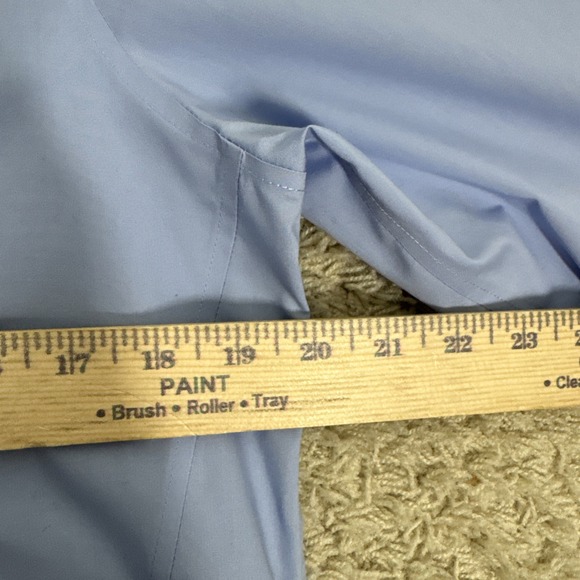 Foxcroft Women's Non Iron Stretch Long Sleeve Button Up Shirt Blue Size M Career - Picture 8 of 10